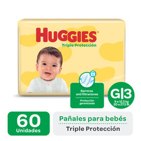 PAÑAL HUGGIES TRIPLE PROTECCIÓN AHORRAPACK Gx60