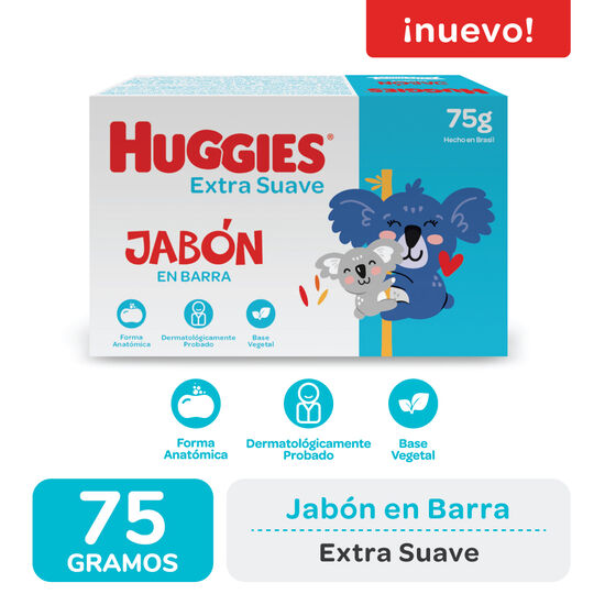Huggies Jabon En Barra Bebe Extra Suave X 75 Gr